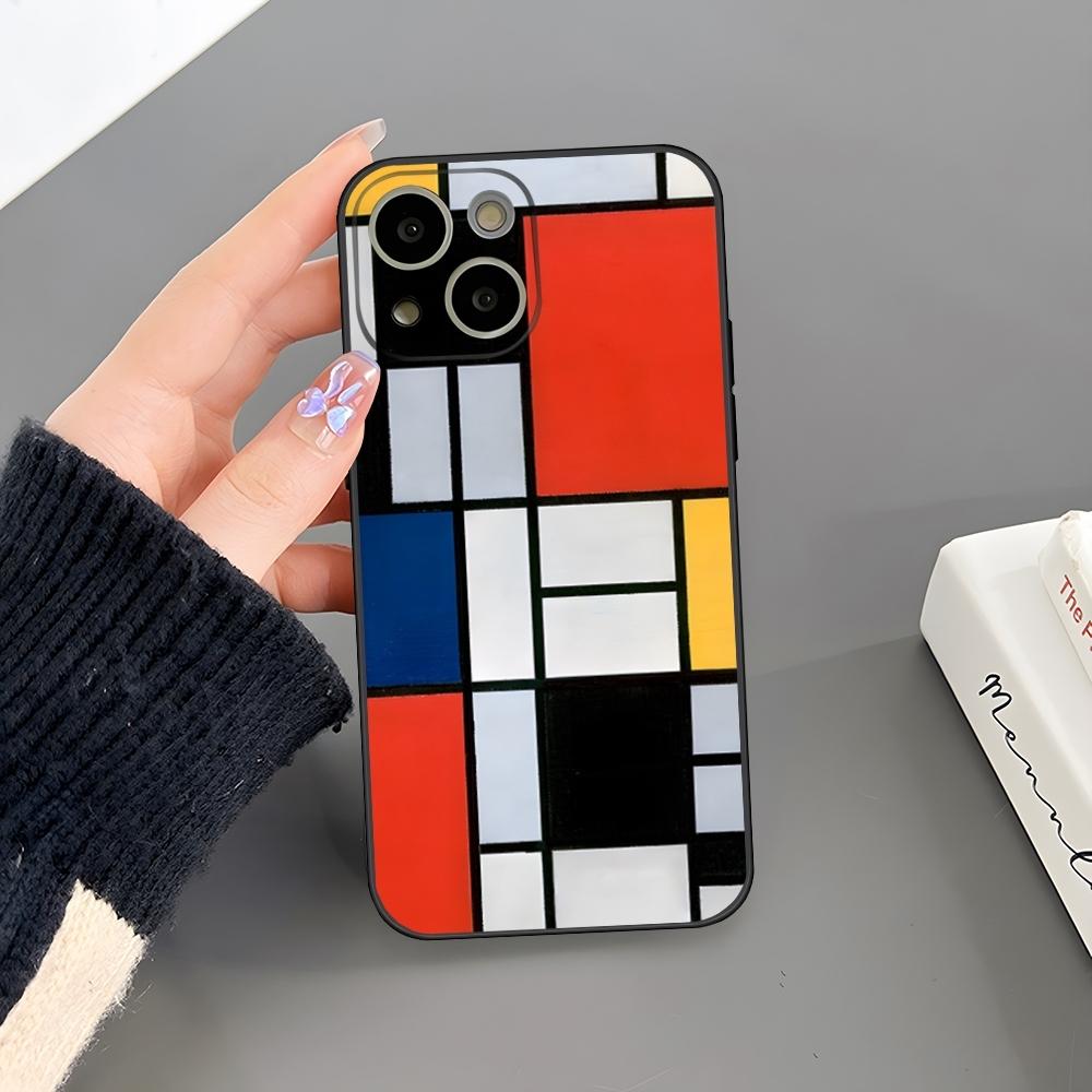 

M-Mondrians Phone Case For Iphone 17 Air 15 Pro Max 14 Pro 16 Plus 12 13 11 Xr X Xs 8 7 Plus Back Cover iPhone15 Pro