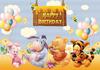Winnie The Pooh Backdrop Kids Birthday Decoration Background Bear Friend Tiger Vinyl Polyester Photography Decor Props