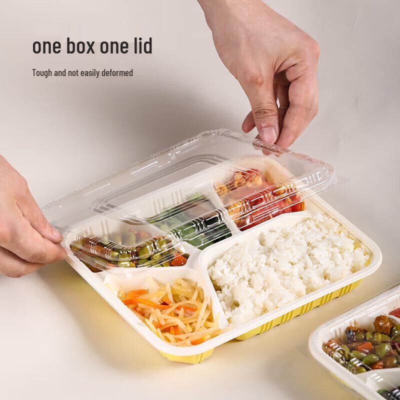 Boyiduo Disposable 5-Compartment Lunch Boxes with Lids