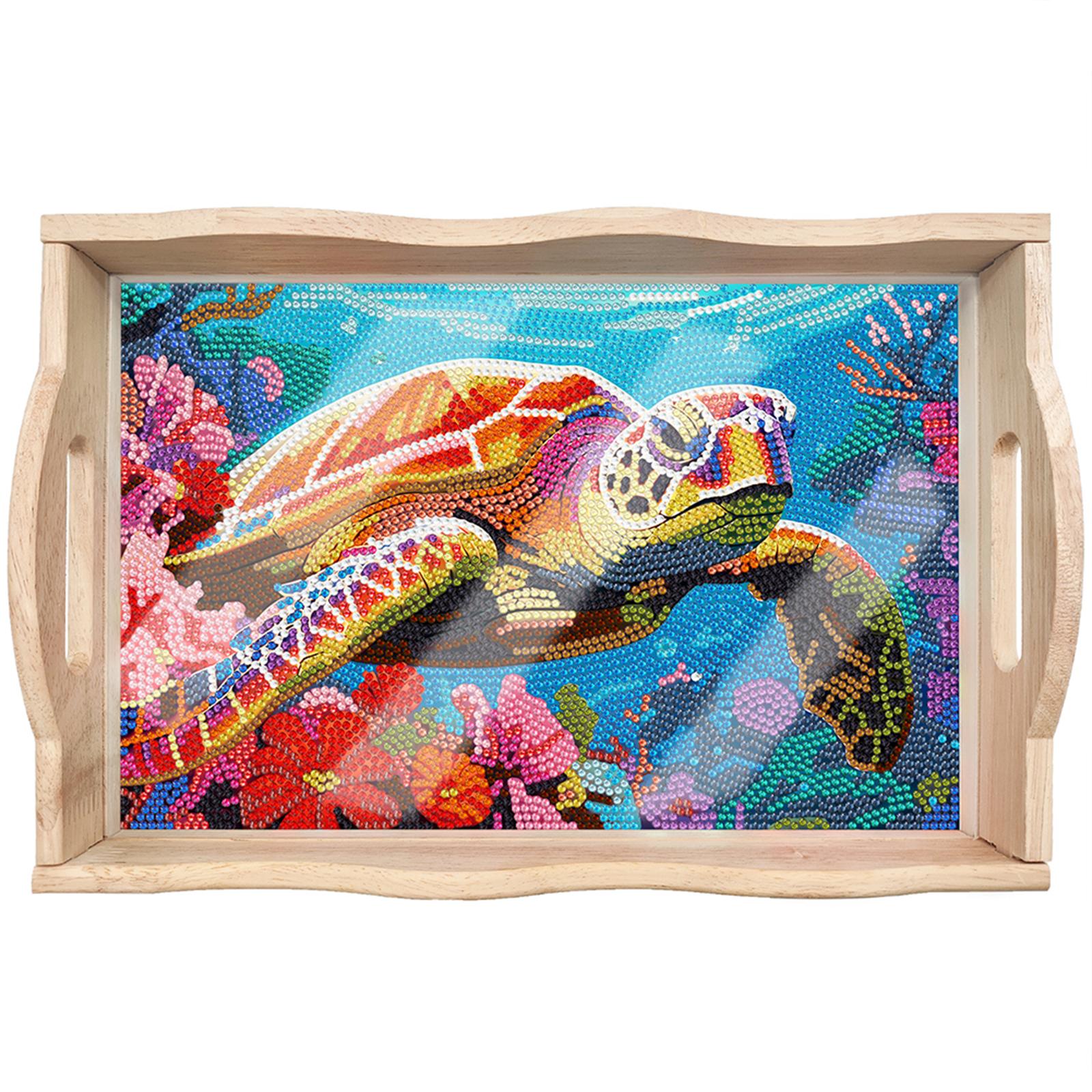 

DIY Diamond Painting Tray Kit Heat-Resistant Diamond Painting Wooden Tray Diamond Painting Tray Set for Home Dining and Parties
