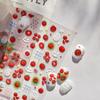 Kawaii Red Jelly Tomato Nail Art Sticker Bowknot Star Cute Summer Fruit 5D Fruit Self Adhesive Nail Art Decals For Summer Diy