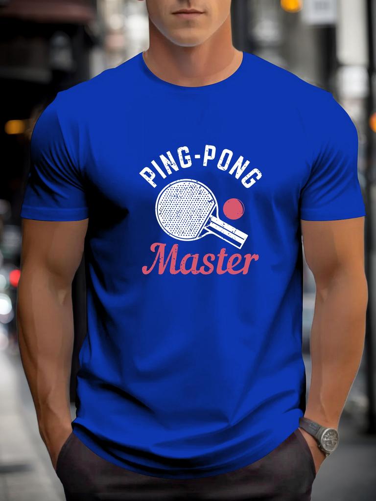 Unisexs Tee Ping Pong Master Table Tennis Graphic Art Print Cotton Short Sleeve Male Casual Streetwear Outdoor Daily Basic Top