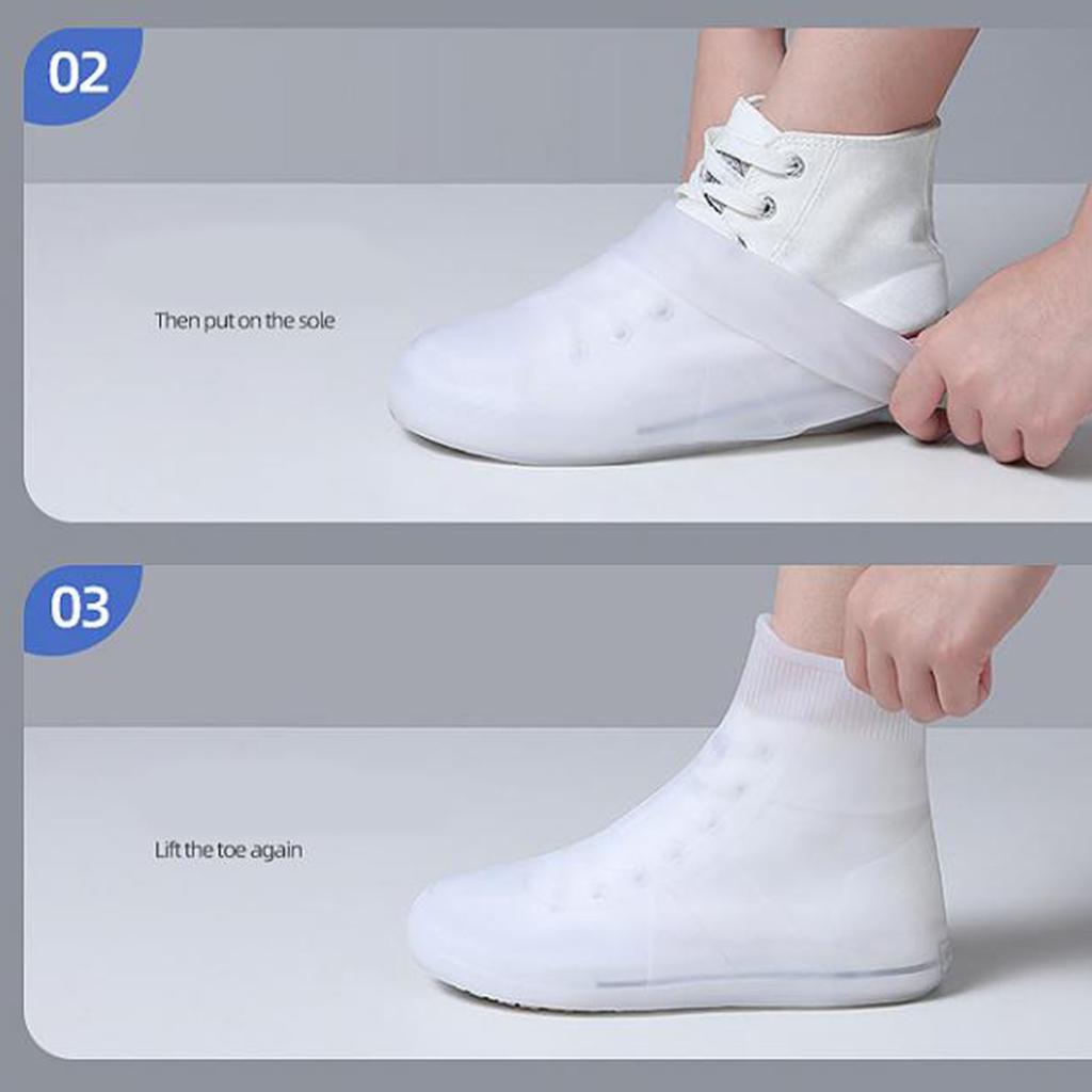 Rain Shoe Covers Waterproof Dustproof Reusable Overshoes Thickened Silicone Shoe Covers for Women