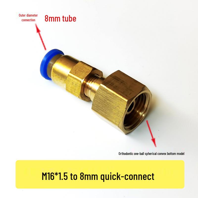 Stickstoff-Druckminderer mit 4mm Schnellanschluss und Sauerstoffregler-Manometer M16-Adapter
