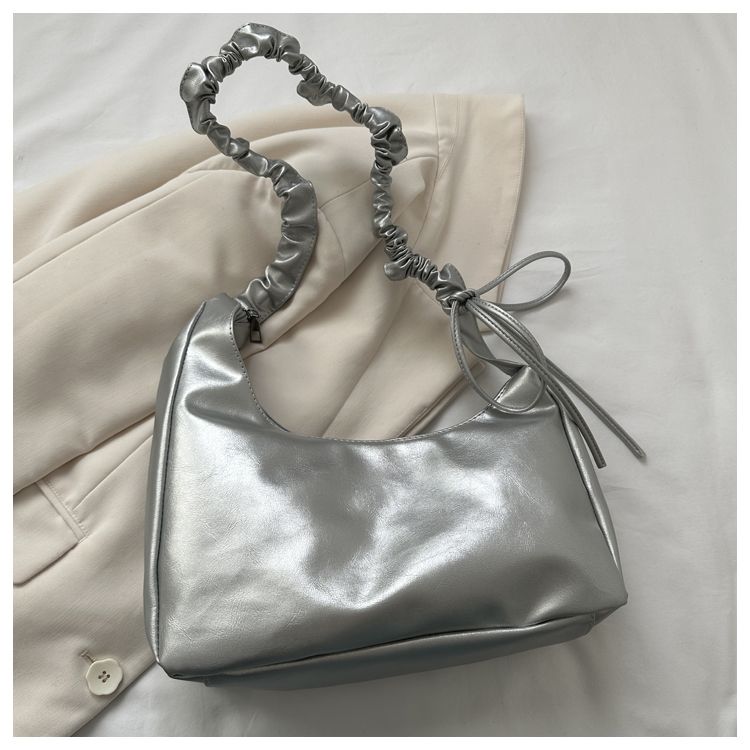 

Дизайн Sense Французская одноплечевая плиссированная сумка Cloud Underarm, модная простая и высококачественная женская сумка серебряный