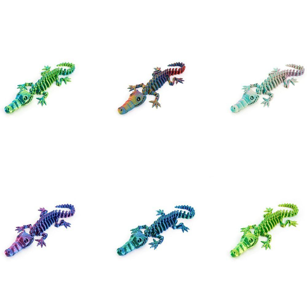 6 Colors Crocodile Desktop Ornaments Multi-jointed Articulated Fidget Toy  Children's Toy