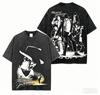 T-shirt Lavata Michael Jackson Abbigliamento per tutto l'anno alta qualità personalità Vestiti Taglie Forti Unisex Nuovo Modello Lavato Vintage Ampio