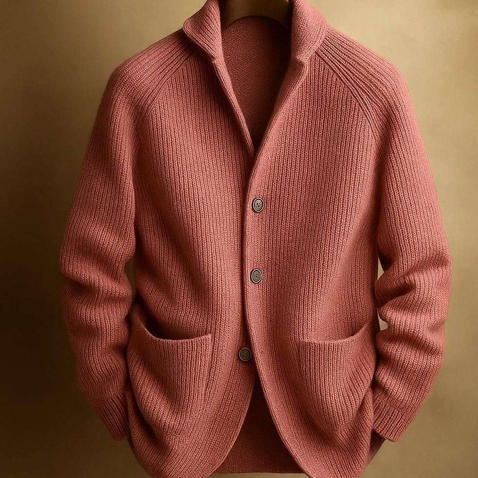 Herren Strick-Cardigan mit V-Ausschnitt und drei Knöpfen, Kollektion 2026