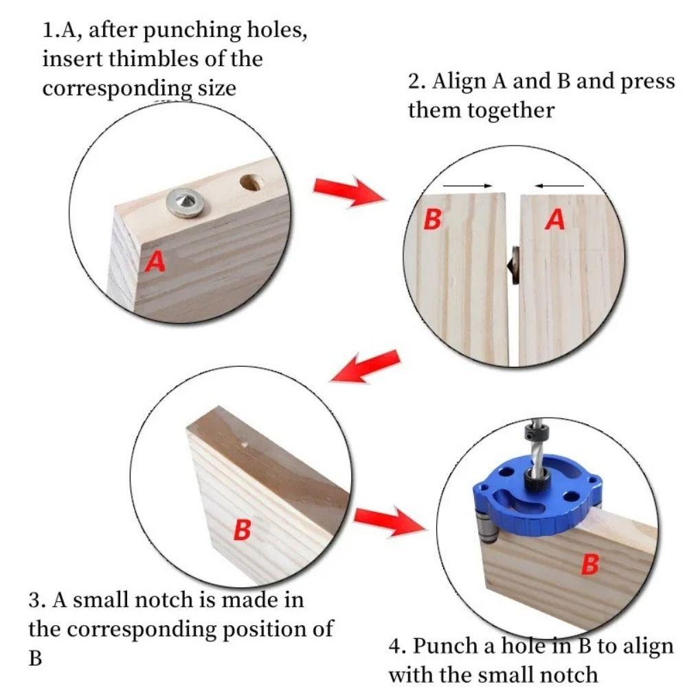 6/8/10mm Drill Sleeve Woodworking Locator Straight Holes Self Centering Scriber Woodworking Tools