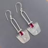 Pink Tourmaline Gemstone 925 Sterling Silver Handcrafted Jewelry Earrings 2.2" EE-68-9