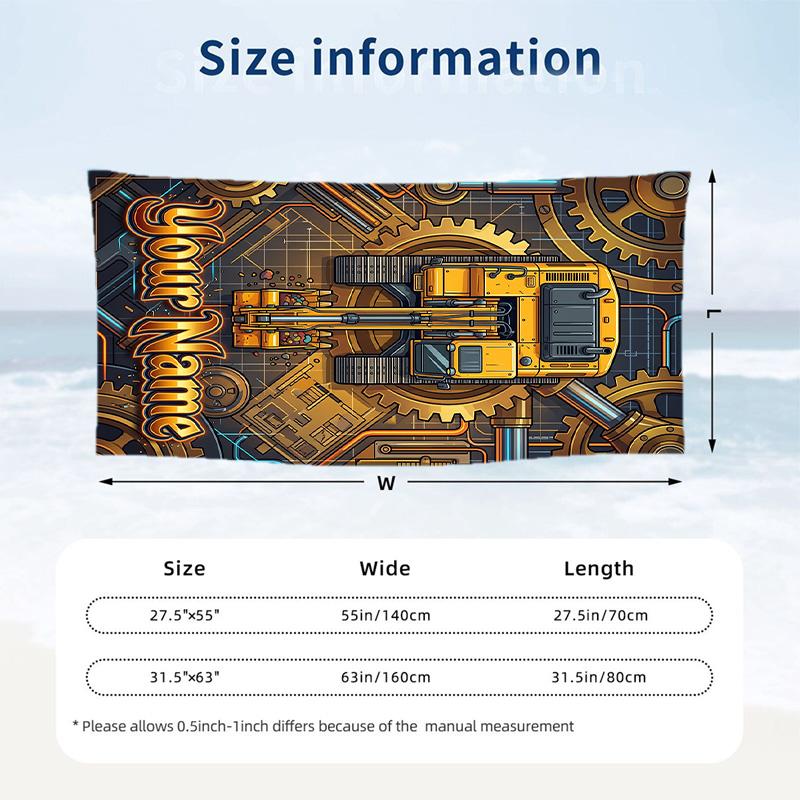 Adventure Travel Theme Beach Towel Personalized Custom Name & Text Soft Quick Dry Beach Towel for Swimming Travel