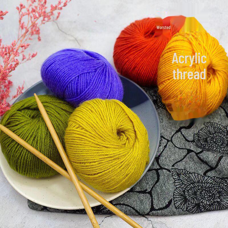 Acrylic Yarn Ball for Knitting Sweaters, Hooks, Shoes, Slippers, Hand-Woven Projects.