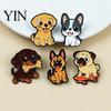 Metal Brooch Pins Cartoon Dog Enamel Brooch, Alloy Puppy Lapel Pin for Men Women, Backpacks Decorative Badge Clothes Bag Hat Scarf Suits