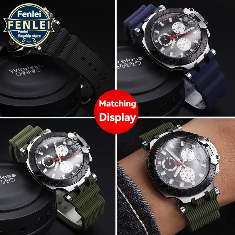 For Tissot Racing Series T115 Silicone Stainless Steel Buckle T115.417 Watch Band Men's Watch Accessories 22mm Waterproof Strap