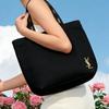 YSL Women's Canvas Shoulder Shopping Bag-Yves Saint Laurent-Environmentally Friendly Shopping Black Letter Print Tote