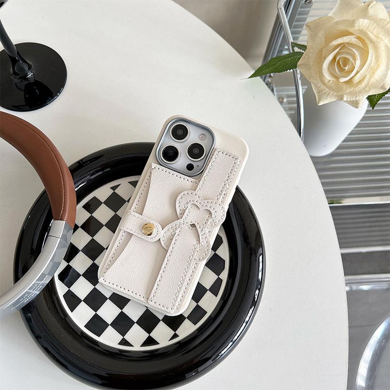 

Button Wallet Card Case for IPhone 17 Promax Wristband for Apple 15 Silicone Anti Drop Women s Edition For iPhone 7/8/SE 2020