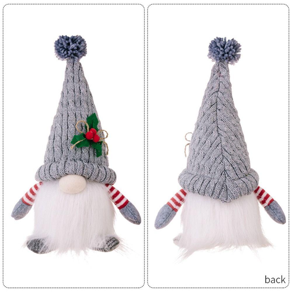 Gnome Doll Christmas Dwarf Knitted Hat Handmade Faceless Doll Cute Dwarf Doll  Festival