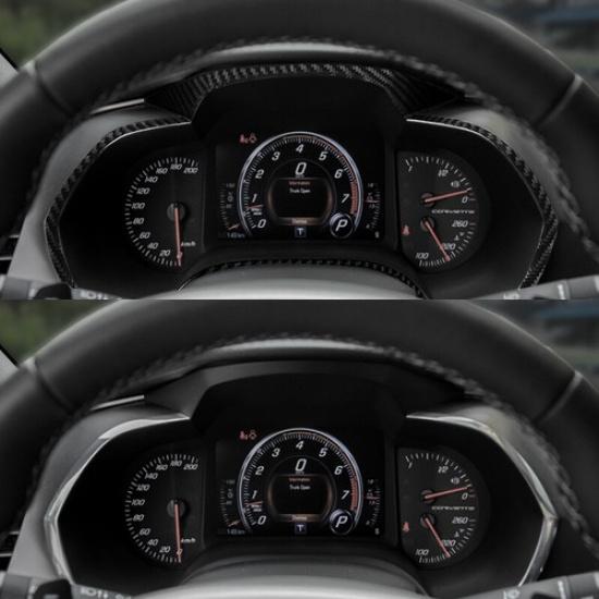4Pcs Carbon Fiber Dashboard Panel Decor Trim For Chevrolet Corvette C7 2014-