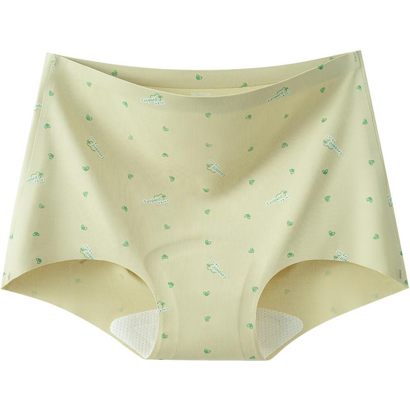 Women's Summer Thin New Printed 10A Antibacterial Crotch Seamless Ice Silk Briefs