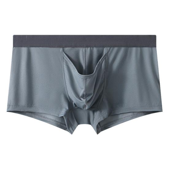 Men Cotton Underpants Color Matching Elephant Nose U Convex Thin Mid Waist Soft