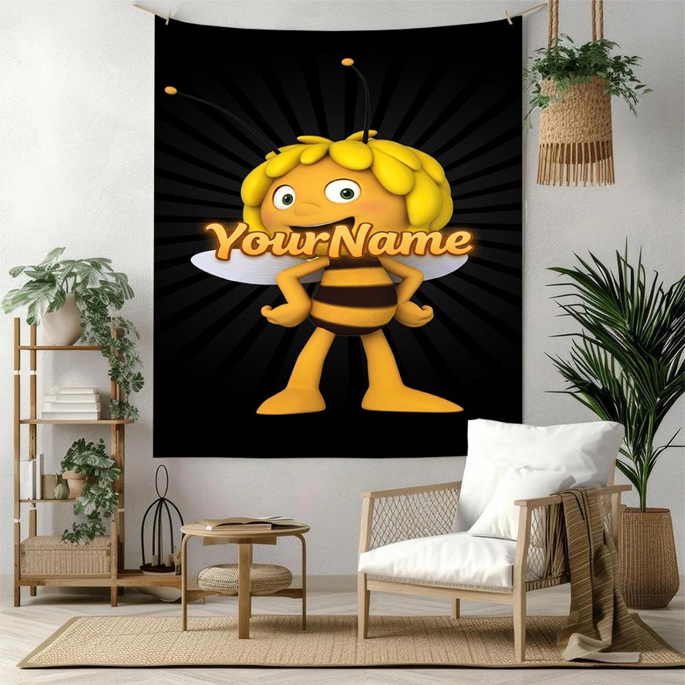 Biene Maja Custom Your Name Wall Decor Tapestry Art For Pet Memorial Birthdaywedding Party Backdrop Family Gift