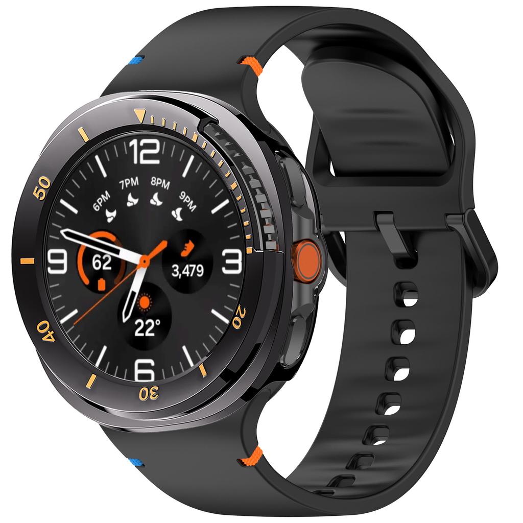 Silicone Band+Protective Case for Samsung Galaxy Watch 8 Classic 46mm Sport Strap Hard PC Bumper No Screen Film Watch Bracelet
