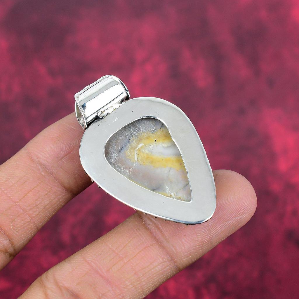 Dendrite Opal 925 Solid Sterling Silver Pendant, Handmade Gemstone Jewelry Pendant Gift For Birthday
