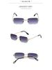 Retro Rimless Square Ocean Lens Sunglasses - Fashionable Cut-Edge Design