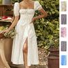 Spring 2026 European & American Women's V-Neck Elegant Pleated Dress