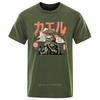 The Last Frog Samurai Anime Print TShirt Men Casual Breathable Tshirt Fashion ONeck Oversized Cotton T Shirt Tees Tops