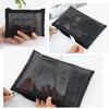 1PCS Women Large Cosmetic Bag Transparent Mesh Zipper Organizer Fashion Girl Black Toiletry Bags Makeup Organizer Pouch Case