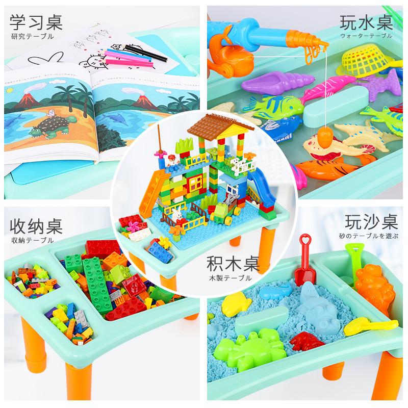 Children'S Building Block Table Multifunctional Game Table Large Particle Building Block Assembled Toy Boy 3 Years Old