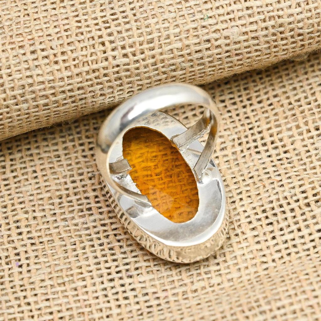 Honey Topaz Gemstone Handmade 925 Solid Sterling Silver Ring Jewelry For Her