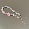 3D Button Beaded Phone Chain Charm Lanyard Korean Sweet Cute Aesthetic Decor Strap for Backpack Key Student Daily Use
