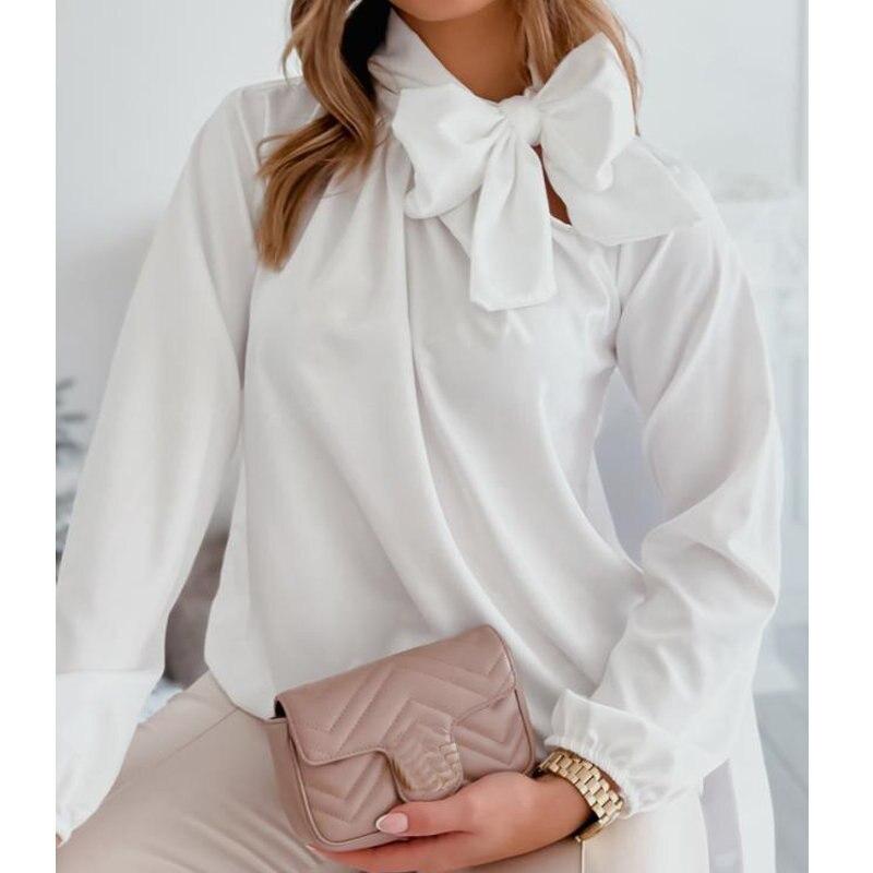 2022 Primavera Otoño Nueva Moda Manga Larga Top Solid Bow Blusa de Mujer  Casual Oficina Dama Elegante Blusas Camisas Ropa Femenina comprar a buen  precio — entrega gratuita, reseñas reales con fotos — Joom