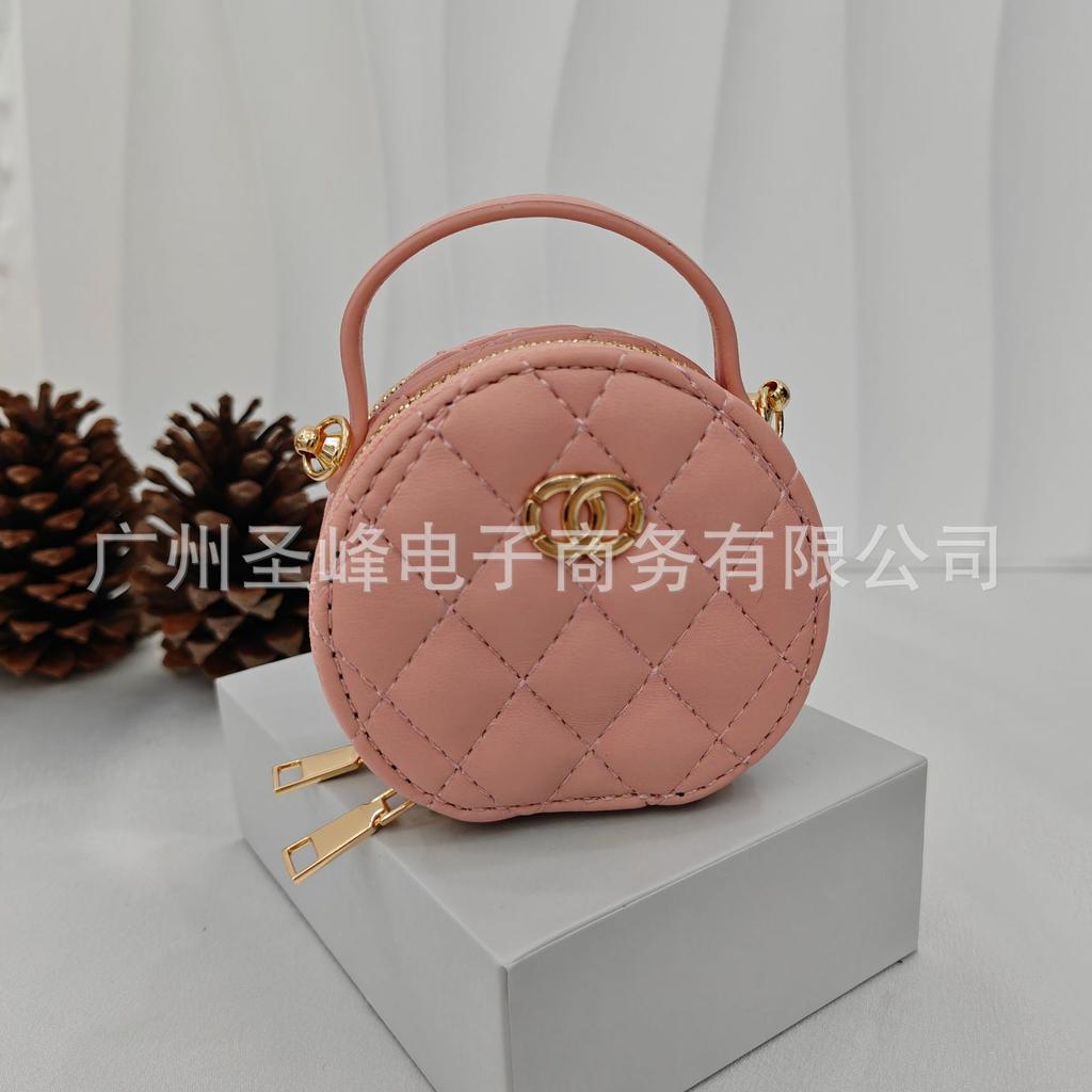 New Product Gold Ball Chain Small Round Cake Cute Mini Small Waste Bag One Shoulder Crossbody Lipstick Bag Small Fragrance Pendant Fashion