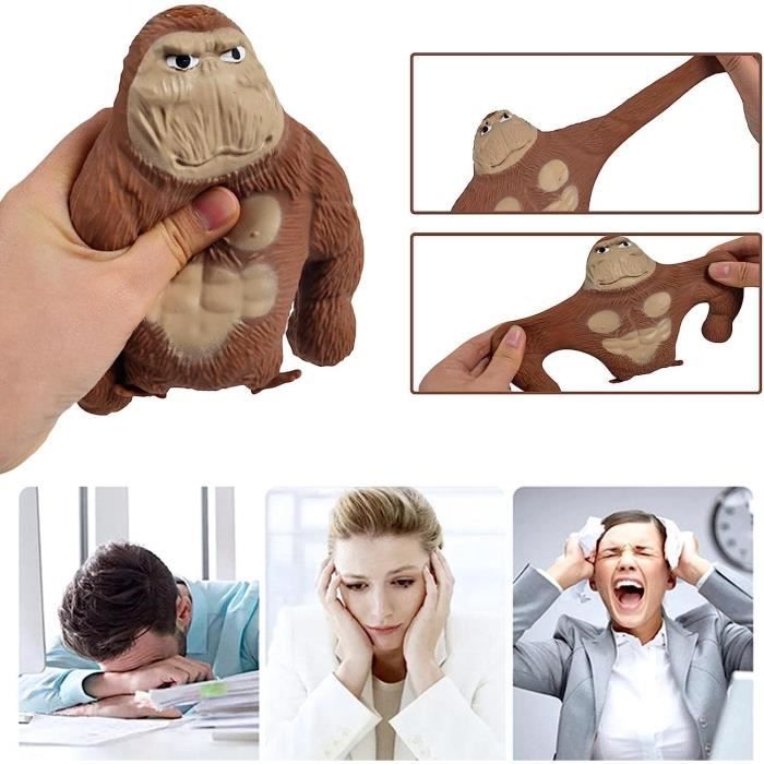 Anti-stress Toy - Gorilla Figurine - Eco-friendly Rubber - Sensory - For Children and Adults
