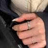 Design Rhombus Ring Zircon Ring Light Luxury Index Finger Ring Open Ring Tide