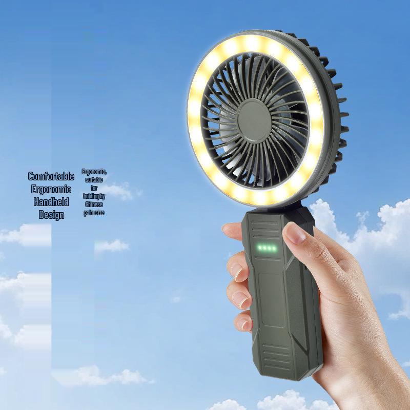 Portable LED Camping Fan with Long Battery Life and USB Charging 18*24 cm зелёный