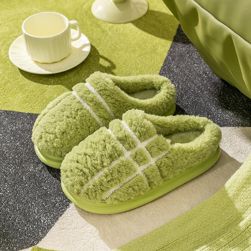 EVA sole cotton slippers women's winter home indoor couple thick-soled non-slip fluffy shoes warm cotton shoes men