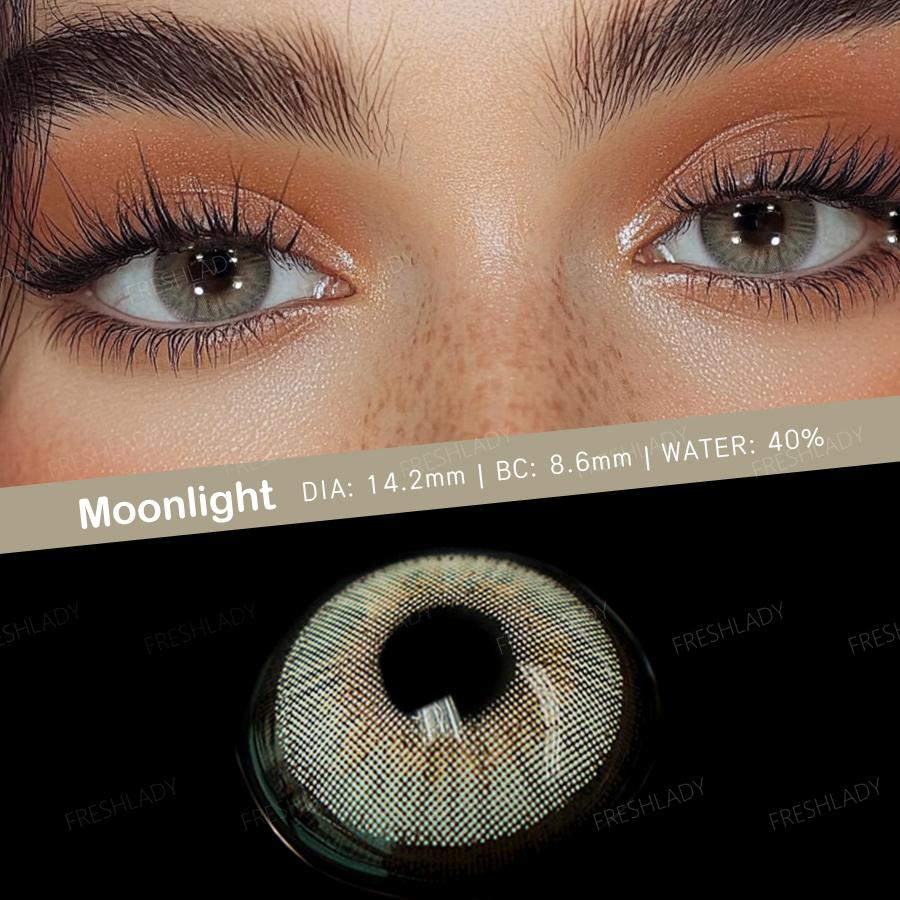

FreshLady 1 пара 2 шт. контактных линз натурального цвета, 14,20 мм, годовые, коричневые/серые/голубые оттенки, мягкий естественный вид для ежедневного ношения, для макияжа серебряный серый