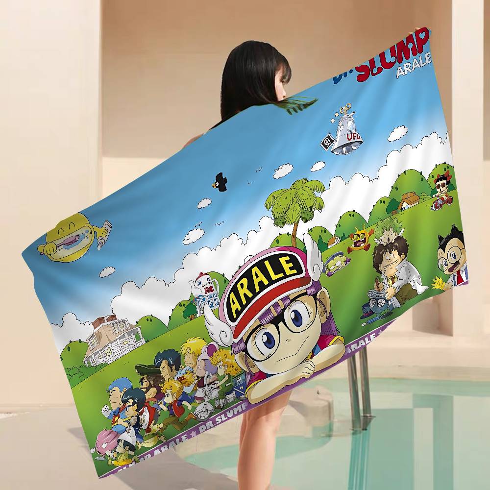 Dr S-Slump Anmie Anime Beach Swimming Towel Soft Absorbent Washcloth Children's Gifts For Kids Travel Camping Gym