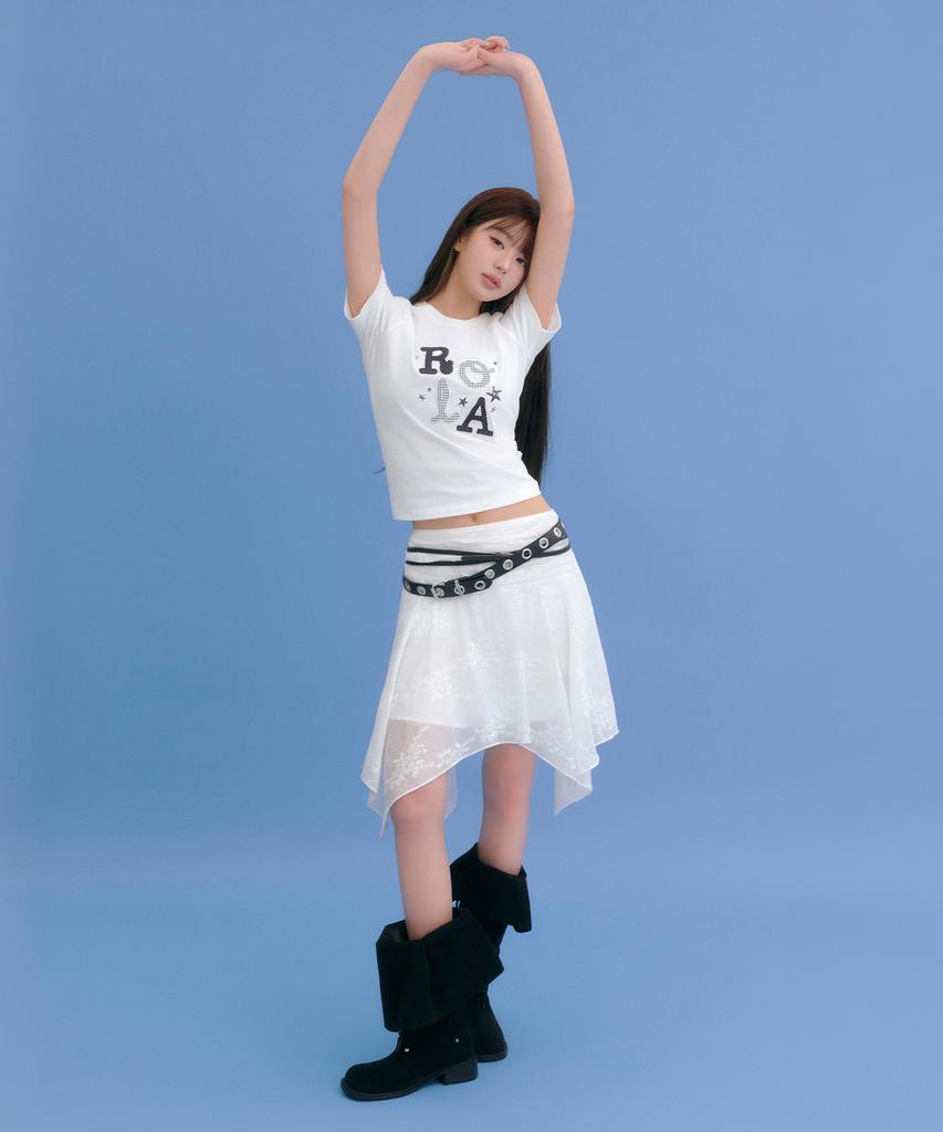 ROLAROLA Rola Lettering Patchwork T-Shirt White