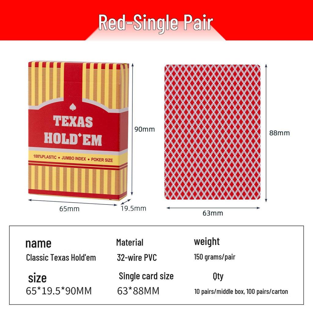 Carte da Gioco da Poker in PVC Impermeabile con Stampa Grande Texas - Durevoli e Resistenti allo Sbiadimento