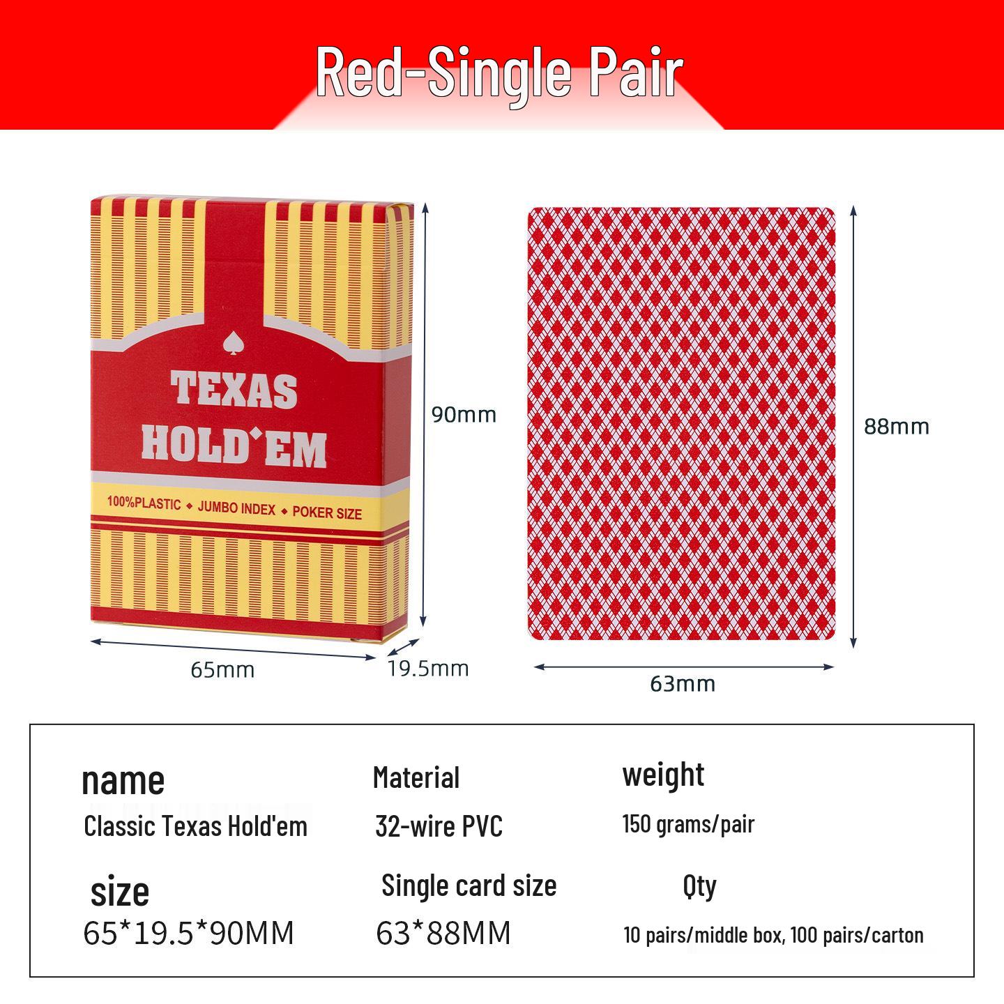 

Плямисті Техаські Карти для Покеру з Великим Принтом Водонепроникні ПВХ - Міцні та Не вицвітають