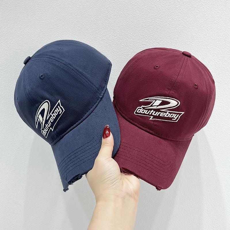 Embroidered Casual Baseball Cap for Boys and Girls Spring and Summer Sun Hat Korean Style Face Showing Little Duckball Cap