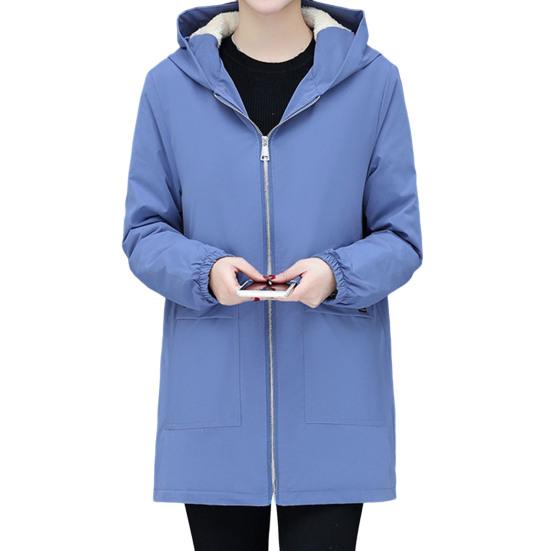 Cappotto invernale da donna, con grandi tasche, tinta unita, a maniche lunghe, cardigan con cappuccio, termico, ampio, taglie forti, spesso, soprabito invernale per l'esterno