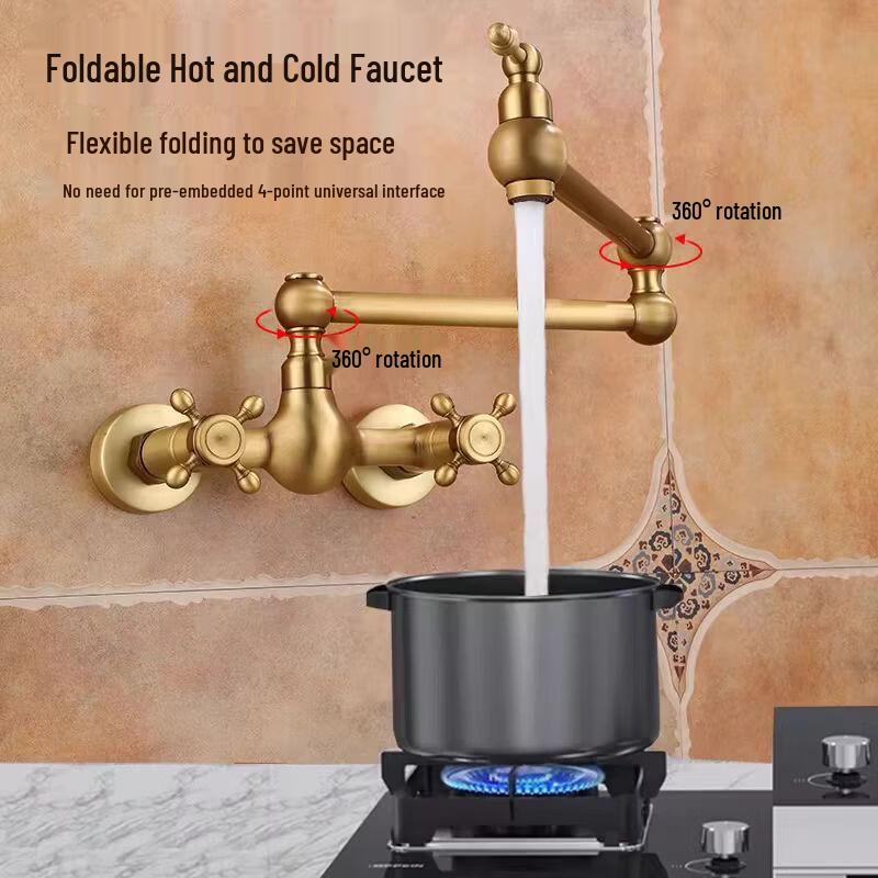 OEING Dual-Handle Wall-Mount Bathtub Faucet