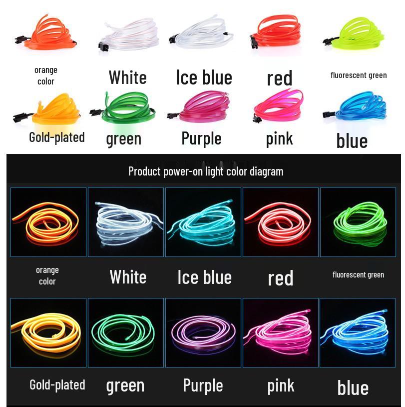 

5-метровий світлодіодний шнур холодного світла для салону автомобіля зі затискачем по краю Blue