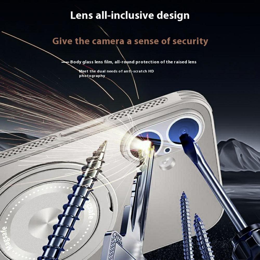 For iPhone 16 Case Compatible with MagSafe Kickstand TPU+PC Heat Dissipation Phone Cover